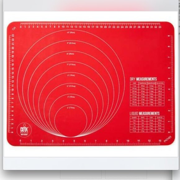 Art + Cook Red Silicone Baking Mat, Non Stick Surface 11.75" x 15.75" - Picture 1 of 1